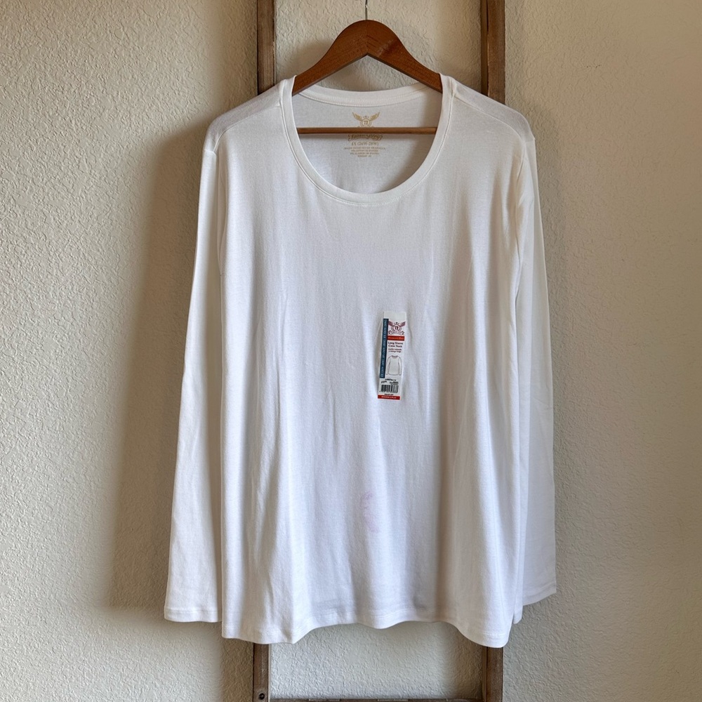 Faded Glory White Long Sleeved Top NWT Sz: 4X